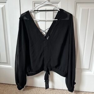 BEBE black v-neck shirt